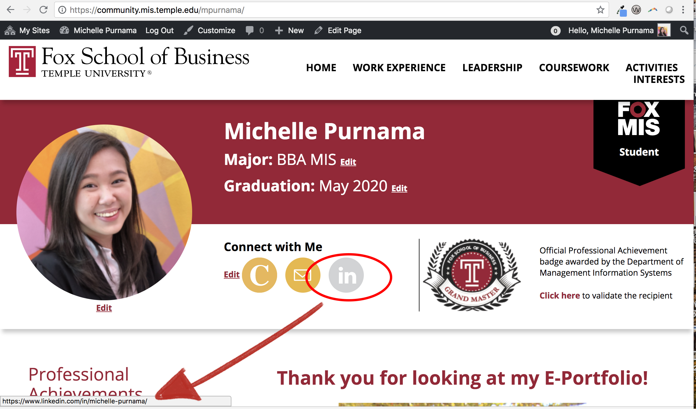 E-Portfolio Tip of The Month - Temple University