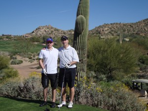 My dad and I golfing in Arizona