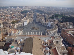 A view of Italy from the top of the Vatican