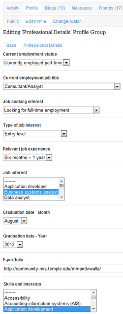 Fox MIS Community Site Profile Fields