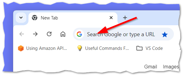 A browser's address bar